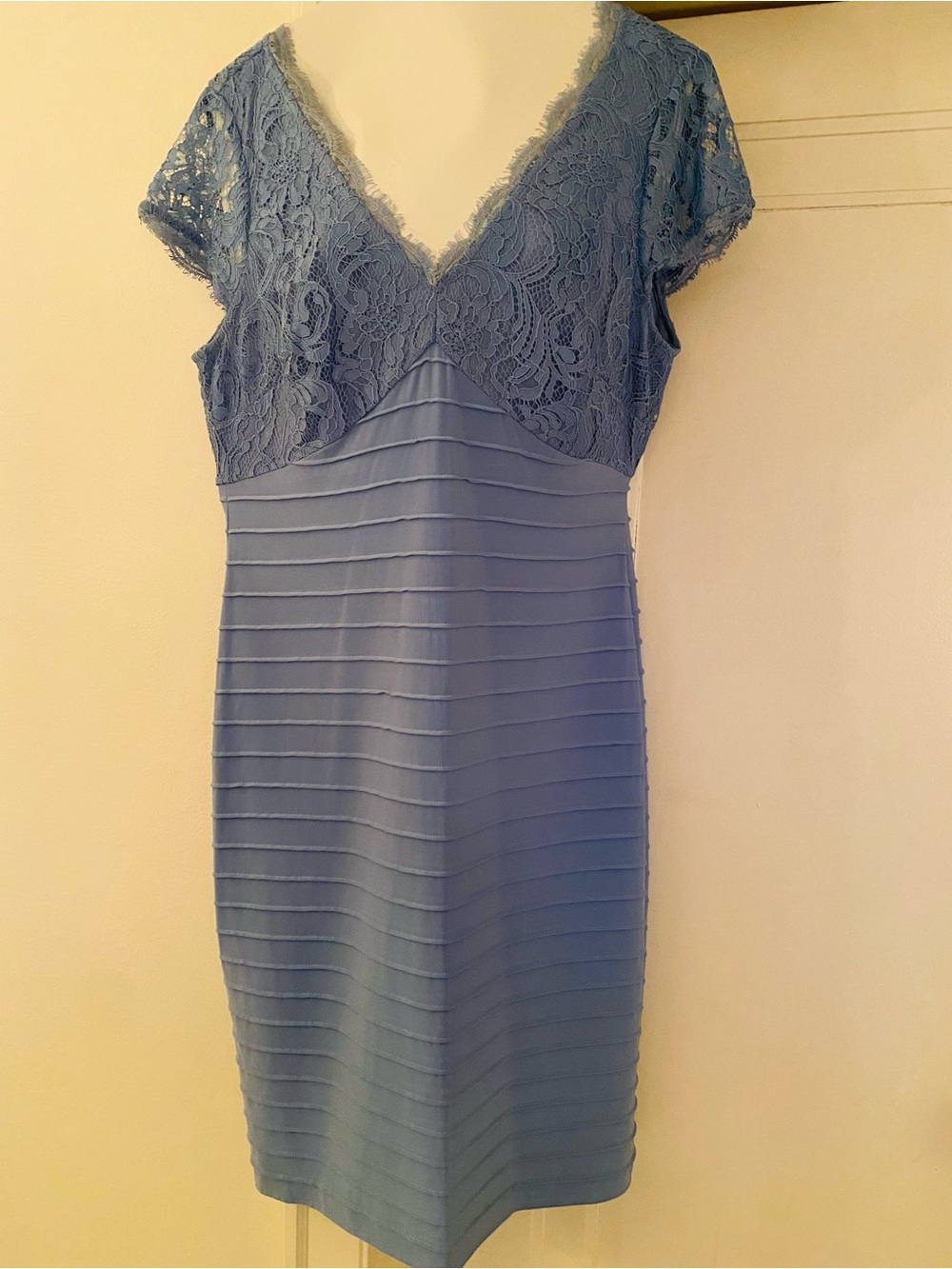 Adrianna Papell Blue Evening Dress with Black Label